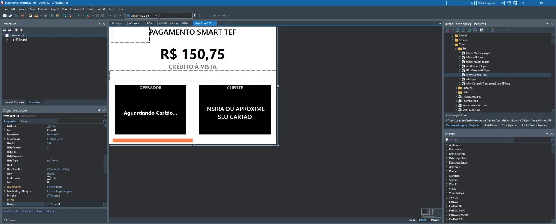 Tela de pagamento Smart TEF